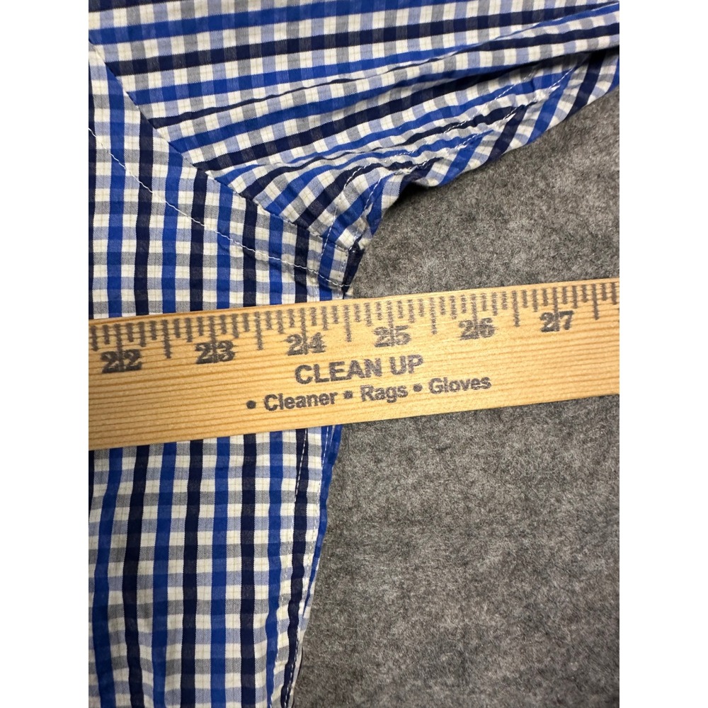 Zegna Sport Blue Gingham Checkered Button Down Long Sleeve Shirt XXL - Picture 3 of 9